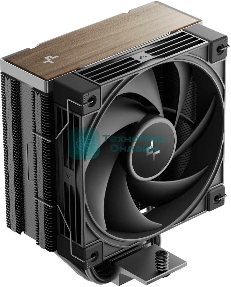 Кулер для процессора DEEPCOOL AK400 G2 LGA1851/1700/1200/115X/AM5/AM4 (12шт/кор, TDP 220W, PWM, Fan 120мм, 4 тепл. Трубки, Wood-grain top cover, черный) RET (R-AK400G2-BKNNMN-GJD)
