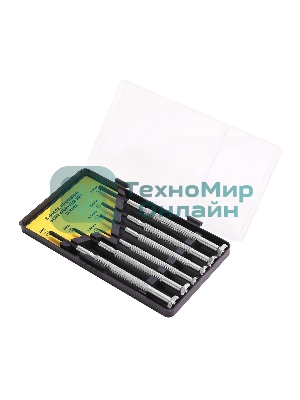 Набор прецизионных отвертокDeli DL3206 6 шт Набор прецизионных отверток из 6 предметов: 2 шт. Philips: PH1, PH04 шт. Шлиц: 1,4 мм, 2,0 мм, 2,4 мм, 3,0 мм. Cr-V. Черная отделка.