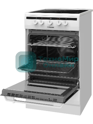 Плита электрическая Hansa FCCW54002 белый, конфорок 4 шт, духовка 68 л, 50 см x 85 см x 60 см