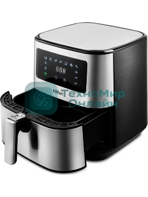 Аэрогриль Kitfort KT-2228 серебристый, 1700 Вт, 5.5 л, сенсор, 9 программ