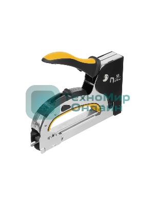 Степлер мебельный Denzel, стальной корпус, быстрая загрузка, регул. силы удара, тип 53, 4-14 мм