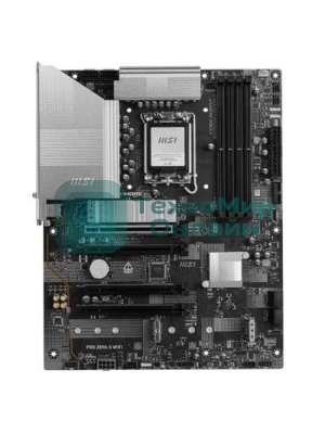 Материнская плата MSI PRO Z890-S WIFI, LGA 1851, Intel Z890, 4xDDR5, 4xSATA, 3xM.2, 1xPCIe 5.0 x16, 2xPCIe 4.0 x4, 1xHDMI, 1xDP, 1xUSB-C Thunderbolt 4, 1xUSB-C 3.2 Gen 2x2, 1x 2.5Gb LAN, 6xUSB-A 3.2 Gen 1, 3x3.5 мм, 7.1, ATX