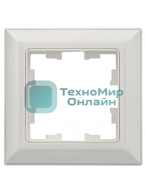 Рамка 1-местная IEK BRITE РУ-1-Бр DECOR белый/белый 3D-форма