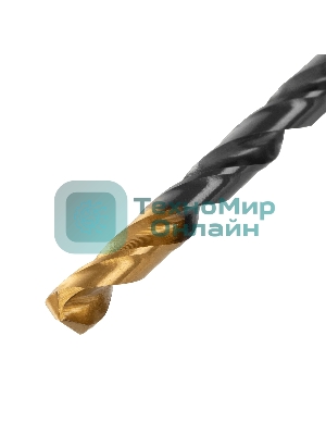 Сверло по металлу Denzel 5,5 мм, HSS-Tin, Golden Tip, 10 шт.