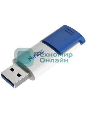 Флешка USB Netac U182 Blue (NT03U182N-128G-32BL), 128Gb, USB 3.0, R/W 70/30, белый/синий