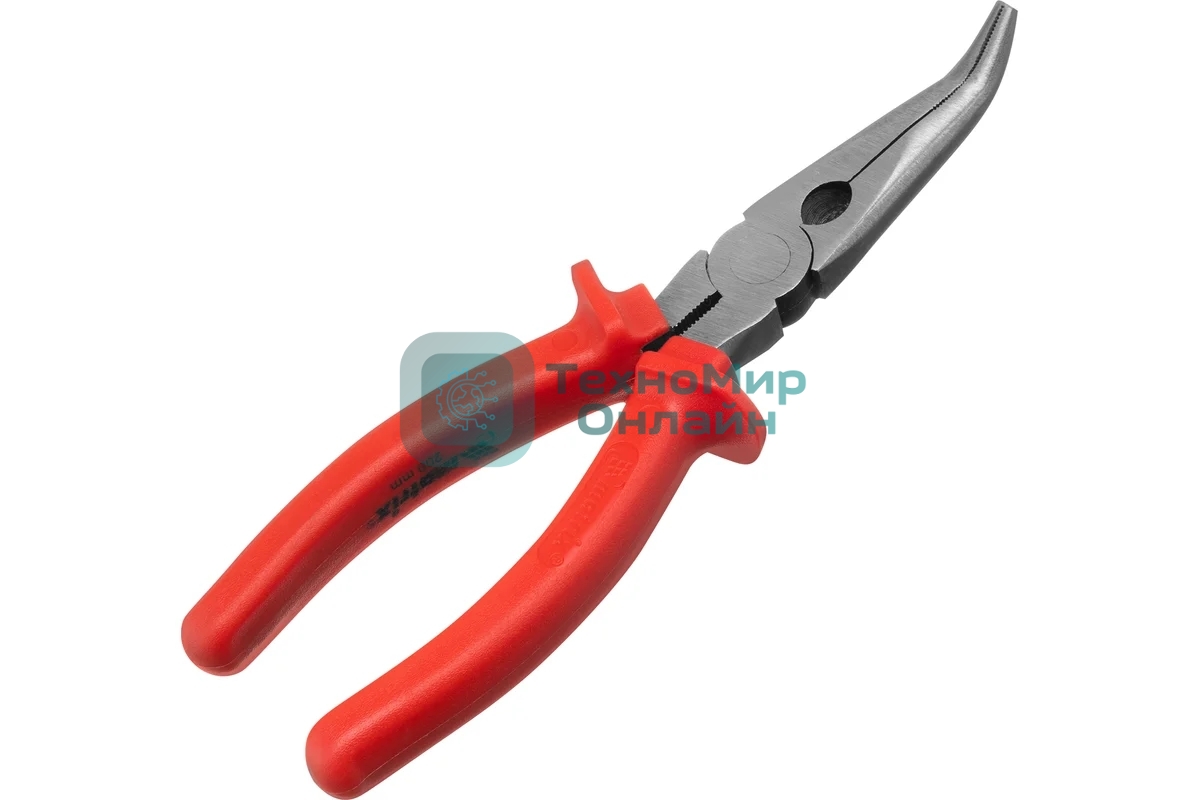 Длинногубцы Matrix 17496 econom 200 мм, изогнутые, шлифованные пластмассовые рукоятки