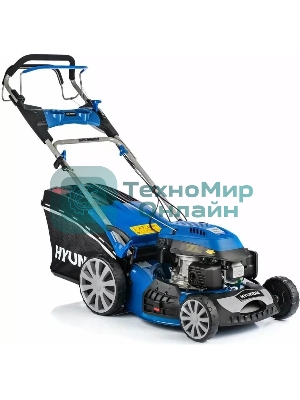 Бензиновая газонокосилка Hyundai L 4610SE самоходная, электрозапуск, двигатель Hyundai ICV145,4-х такт, 3.5 л.с./145 см3, Ширина среза 45,7 см, Высота среза 25-75 мм, 35 кг