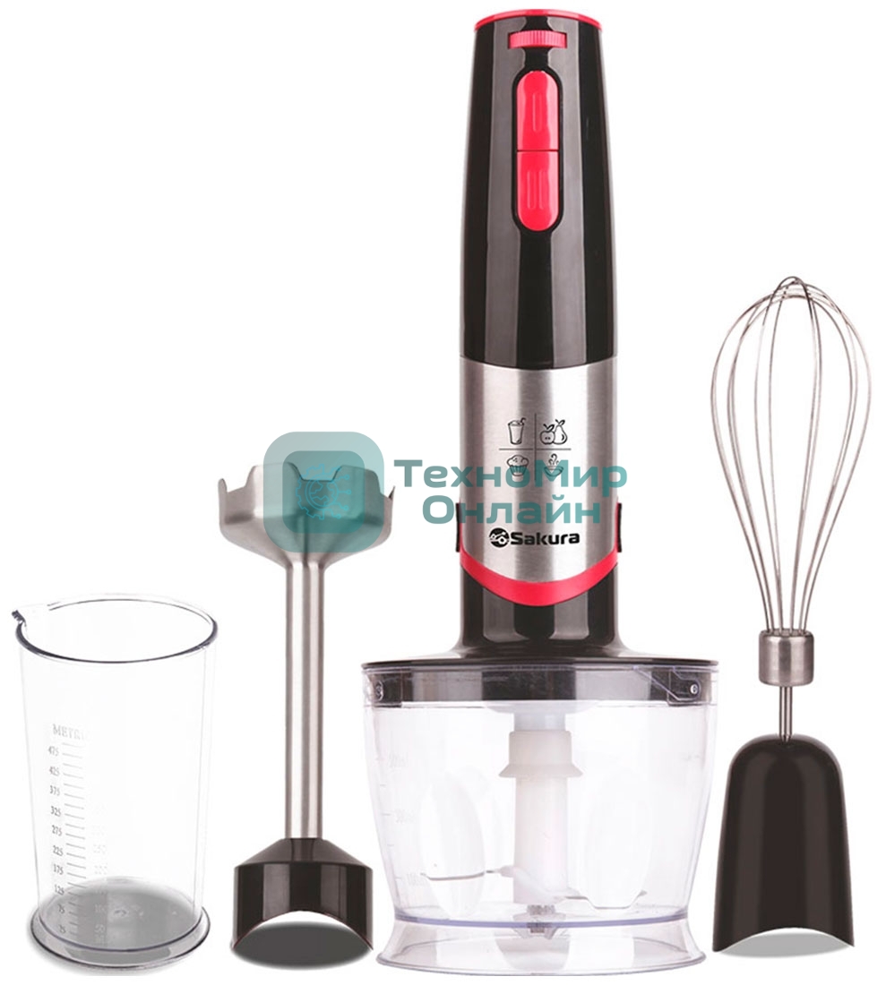 Блендер погружной Sakura SA-6250SBK 800 Вт DC мотор чоппер венчик стакан