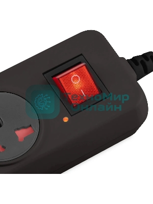 Сетевой фильтр Buro 500UNH-3-BG 3м (5 розеток) черный/серый (коробка)