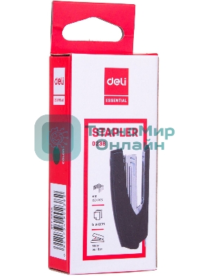 Степлер Deli E0238 N10 (12 листов) встроенный антистеплер, ассорти, 50 скоб, коробка