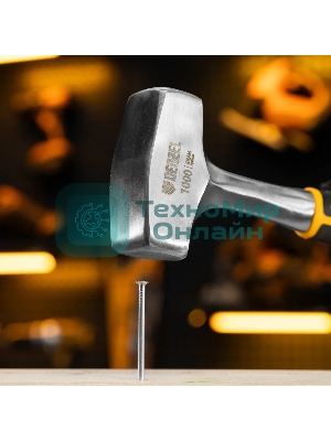 Кувалда Denzel 1 кг, цельнометаллическая, двухкомпонентная рукоятка