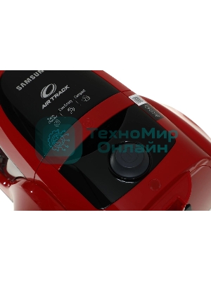 Пылесос Samsung VCC4520S3R/XEV красный, 350/1600 Вт, уборка сухая, пылесборник контейнер 1.3 л