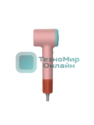 Фен Deerma DEM-CF51W розовый/бирюзовый, 1400 Вт, компактный, ионизация