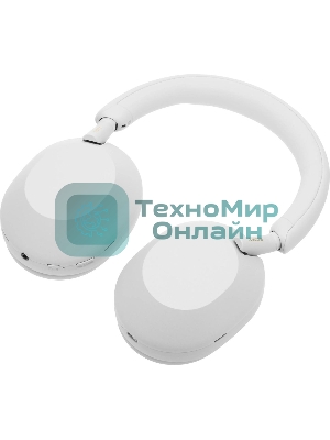 Беспроводные/проводные наушники Sony WH-1000XM5 белый, полноразмерные, Bluetooth + проводной, активное шумоподавление, до 30 ч