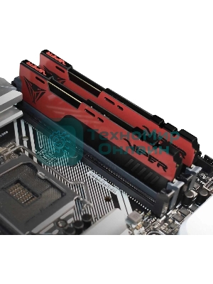 Оперативная память Patriot Viper Elite II, DDR4, 32GB (2x16 GB), 3200 MHz, CL18, DIMM, радиатор, красный, черный