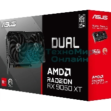 Видеокарта Asus PCI-E 5.0 DUAL-RX9060XT-16G AMD Radeon RX 9060XT 16Gb 128bit GDDR6 2550/20000 HDMIx1 DPx2 HDCP Ret