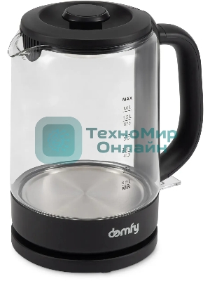 Чайник электрический Domfy DSB-EK304 1.7л. 2200Вт черный (корпус: стекло)