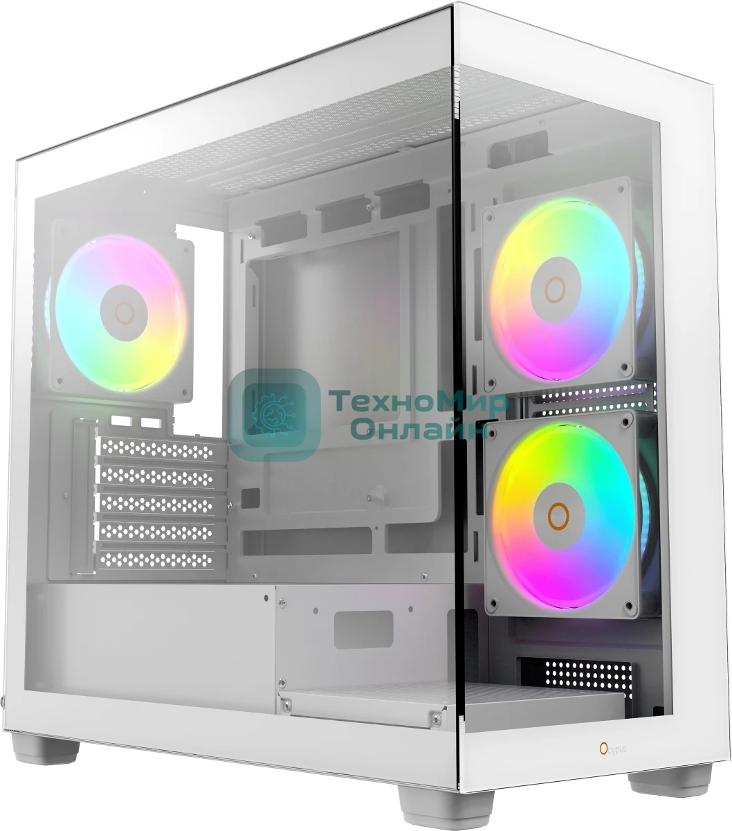 Компьютерный корпус Case Ocypus Gaммa C52 WH ARGB mATX/win/white/3 ARGB fans/no PSU/Tempered Glass
