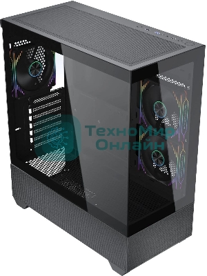 Компьютерный корпус Accord ACC-EL1B TG черный без БП ATX 2xUSB2.0 1xUSB3.1 audio