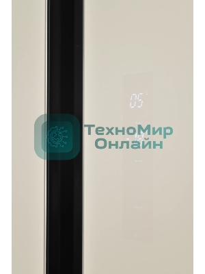 Холодильник Zugel ZRSS630C бежевое стекло двухкамерный 377/193л морозилка сбоку, No Frost, Side by Side