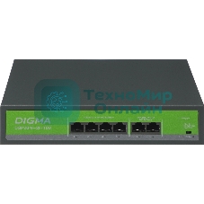 Коммутатор Digma DSP204F-2F-T80, 6×100 Мбит/с, неуправляемый