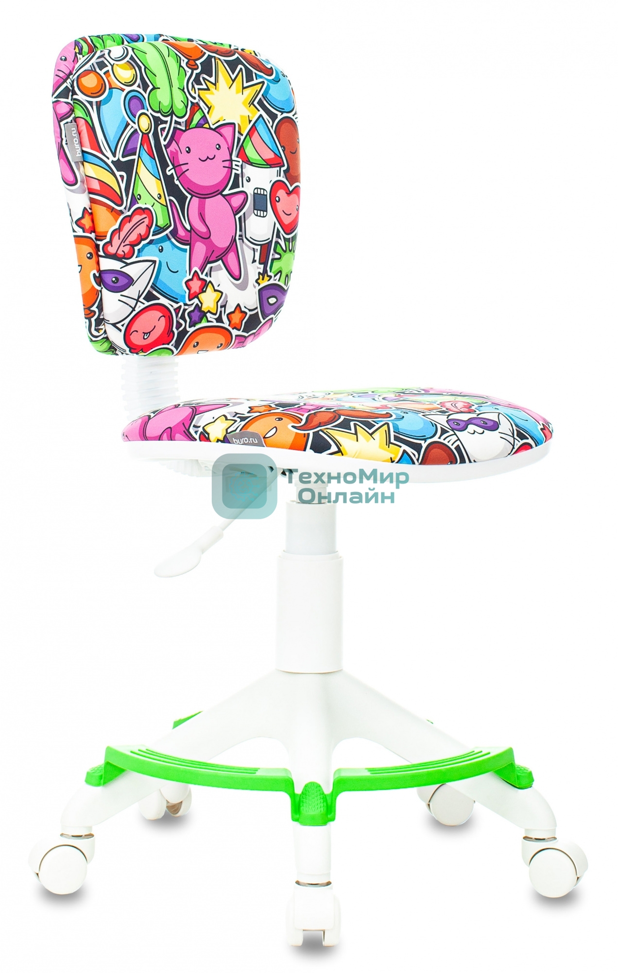 Кресло Бюрократ CH-W204/F мультиколор, ткань, 120 кг, подставка для ног