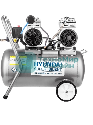 Компрессор поршневой Hyundai HYC 30250LMS безмасляный 300л/мин 50л 2000Вт серебристый/черный