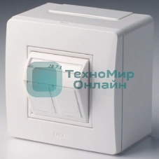 Коробка для миниканалов DKC (ДКС) 10656 с двумя телефонными/компьютерными розетками, белый