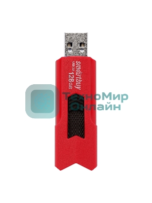 Флешка USB Smartbuy STREAM Red (SB128 GbST-R3), 128Gb, USB 3.0, R/W 75/30, красный/черный