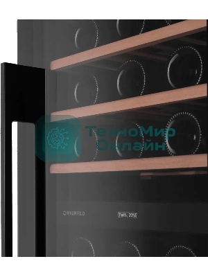 Винный шкаф встраиваемый Maunfeld MBWC-415D171, вместимость: 171 бутылок, черный