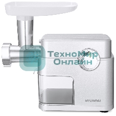 Мясорубка электрическая Hyundai HY-MG5591 серый, 1900 Вт, 2.4 кг/мин, реверс, защита от перегрузки, насадки - 5