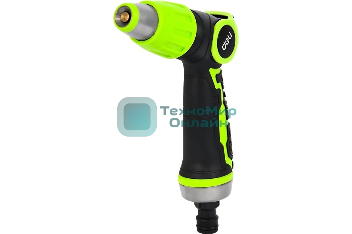 Пистолет-распылитель поливочный бескурковый Deli DL8072 3 режима распыления, диаметр шланга 3/4