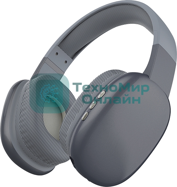 Беспроводные/проводные наушники QUMO Sense BT 0080 серый, накладные, Bluetooth + проводной, до 10 ч