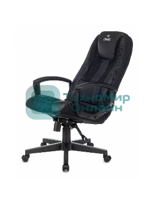 Кресло Бюрократ Zombie 9 черный/серый, экокожа, 120 кг, механизм качания