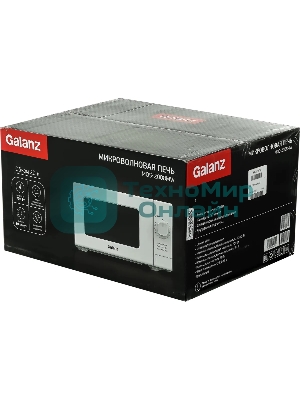 Микроволновая печь Galanz MOS-2008MW белый, 20 л, 700 Вт, переключатели - поворотный механизм