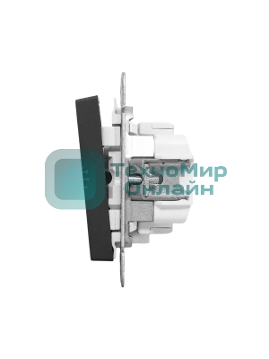 Механизм выключателя EKF UP1-SWB-24 двухклавишный, с подсветкой, черный Эпика