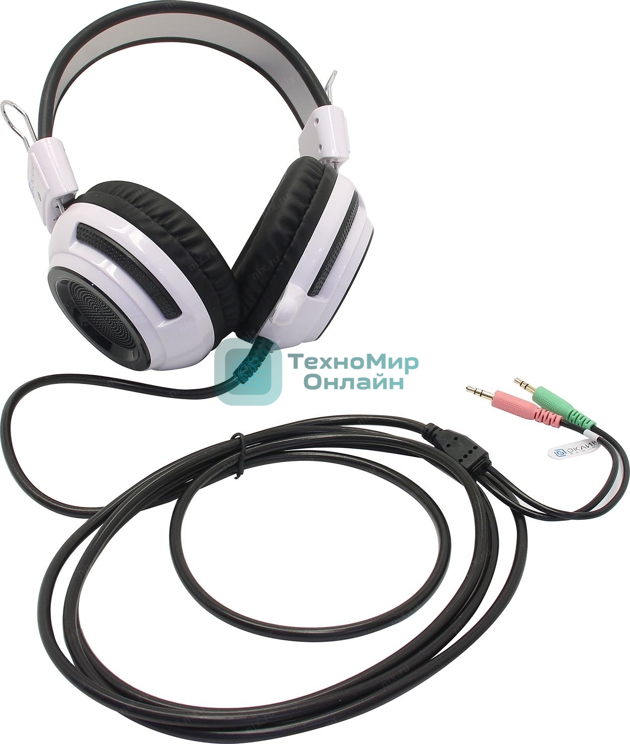 Проводные наушники Oklick HS-G300 белый/черный, полноразмерные, Jack 3.5 мм