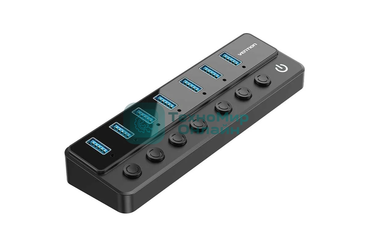 USB-концентратор Vention OTG USB 3.0 на 7 портов черный