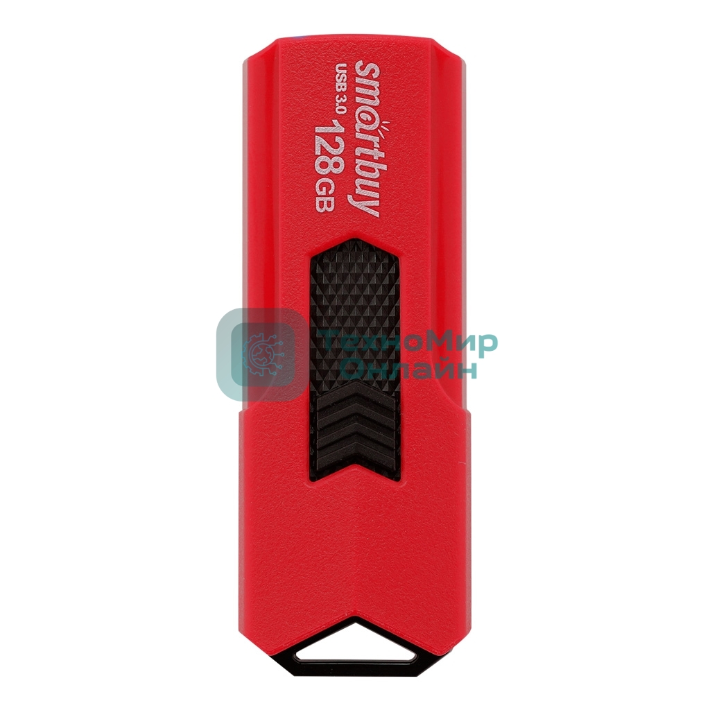 Флешка USB Smartbuy STREAM Red (SB128 GbST-R3), 128Gb, USB 3.0, R/W 75/30, красный/черный