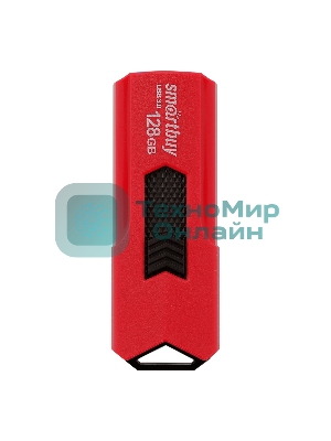 Флешка USB Smartbuy STREAM Red (SB128 GbST-R3), 128Gb, USB 3.0, R/W 75/30, красный/черный