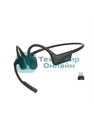 Беспроводные наушники SHOKZ OpenComm2 UC черный, костная проводимость, Bluetooth + USB-адаптер, до 16 ч