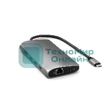 USB-концентратор Satechi USB-C Multiport Adapter 8K With Ethernet V3 (5xUSB Type-C, HDMI, RJ-45, SD), Серый космос Док-станция ST-P8KEM