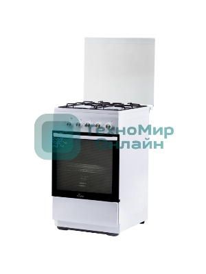 Плита комбинированная Flama L FK 1412 белый, конфорок 4 газовых, духовка 50 л, 50 см x 85 см x 60 см