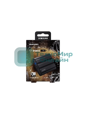 Внешний SSD Samsung T7 Shield, 1TB, USB 3.2 Gen 2 Type-C, R/W 1050/1000, черный