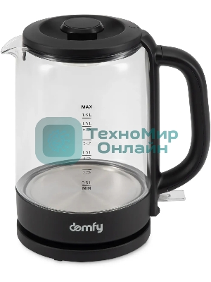 Чайник электрический Domfy DSB-EK304 1.7л. 2200Вт черный (корпус: стекло)