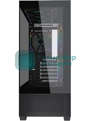 Компьютерный корпус Accord ACC-EL1B TG черный без БП ATX 2xUSB2.0 1xUSB3.1 audio