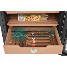 Винный шкаф-хьюмидор ZÜGEL ZTH80DX черный, 70 л, 2 отсека, 8 бут.