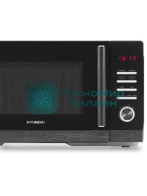 Микроволновая печь Hyundai HYM-D3012 черный, 25 л, 800 Вт, переключатели - кнопки, поворотный механизм