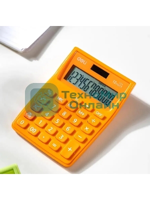Калькулятор настольный Deli E1122/OR оранжевый 12-разр.