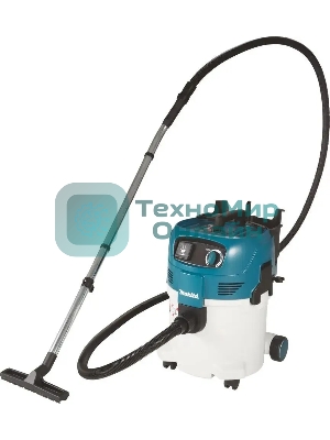 Строительный пылесос Makita VC3012L синий, 1200 Вт, уборка сухая/влажная, пылесборник мешок/контейнер, 30 л